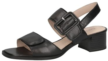 CAPRICE Sandali da donna con tacco in pelle Eleganti, Nero (Black Nappa), 39 EU