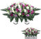 Lodou Cemetery Flowers for Grave,Headstone Flower Saddle,Flowers for Cemetery Grave Decoration Headstone Flower Saddle for Headstone Decoration (Purple White)