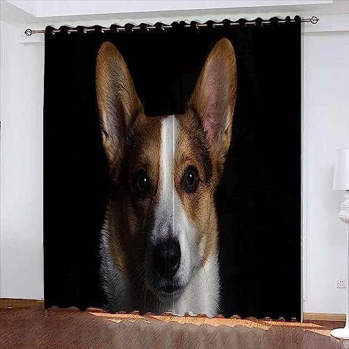 Verdunkelungsvorhänge mit 3D-Digitaldruck, Tiermotiv, für Schlafzimmer, 300 x 280 cm, weich, wärmeisoliert, Kinderzimmer-Vorhänge, mit Ösen, ideal für Wohnzimmer, Büro und Hotel, einzigartige