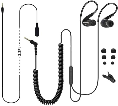 Earphones for TV with LONG CORD, 16Ft / 4.8M Extension Cord Headphones | Long Wired Ear Buds Compatible with Computers, 3.5mm Audio Jack, Metal Stereo In-Ear Wired Bass
