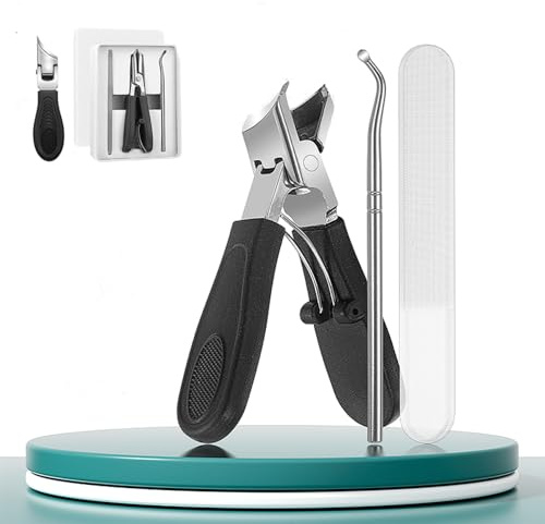 Nagelknipser Adler Schnabelknipser - Drei Sets Zehennagelknipser für dicke Nägel, Nagelknipser-Set für Männer und Frauen, breite Backenöffnung, Spritzschutz, schräger Nagelschneider für dicke Nägel