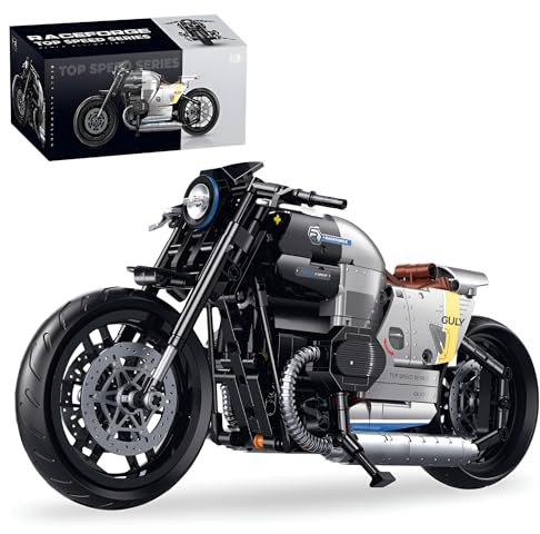 PlaySynthe Technik Motorrad Bausteine, 508 Teile Supermotorrad Klemmbausteine Spielzeug, Technik Rennen Superbike Modellbausatz, Geschenke für Erwachsene