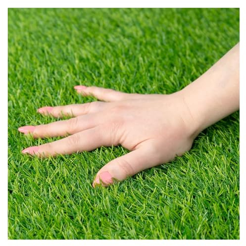 LSSHQ Kunstrasen Outdoor Rasenteppich Falsche Rasenmatten, für Garten Balkon Terrasse Wintergärten Wetterfest Mit Drainagefunktion Grass Täuschend Echter(3.2ftx6.5ft)