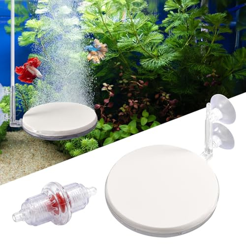 Akvarium Nano Bubble Stone Kit med backventil + sugkopp, 100 cm tyst superhög CO2-diffusor för löst syre, akvariespridare, CO2-diffusor akvarium för akvarium och hydroponiska växter