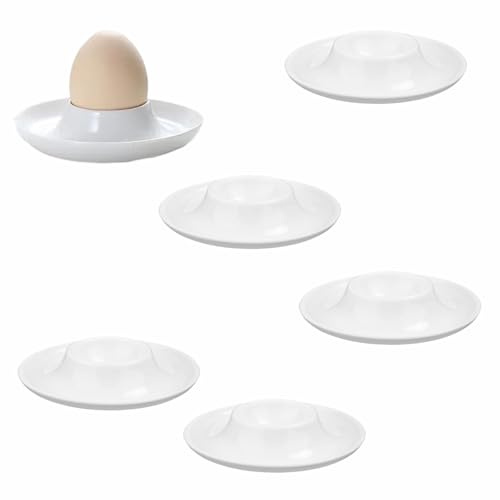 XINTANGXIA 6 Pezzi Portauovo, Portatile Portauovo alla Coque in Plastica | Portauova per Colazione per Decorazioni Da Tavola, per Casa, Cucina, Ristorante (Bianco)