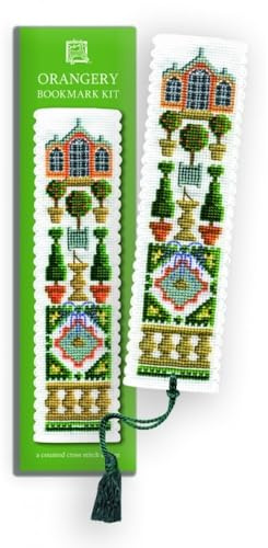 Textile Heritage Counted Cross Stitch Bookmark Kit - Orangery - Cream Background