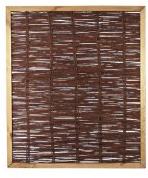 Weiden-Zaun/Weiden-Zäune als Sichtschutz im Maß 120 x 140 cm (Breite x Höhe) als Weidenflechtzaun mit braun gebeizten Holzrahmen