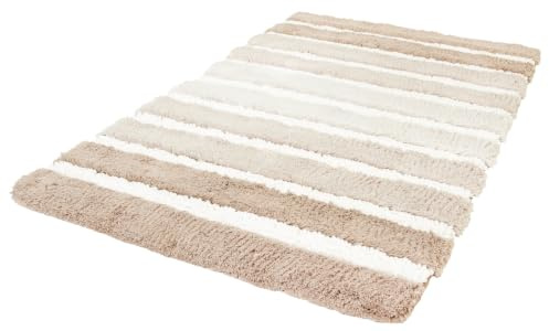 Kleine Wolke Badteppich Phoenix Taupe 70 x 120 cm | OEKO-TEX zertifiziert, rutschhemmende Unterseite, für Fußbodenheizung, maschinenwaschbar, 85% Baumwolle, 15% Polyester