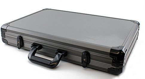 Versa Games 1000pc Deluxe Poker Chip Case in Gray Color