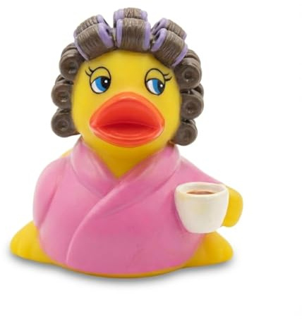 DUCKY CITY 3 Coffee Lover Rubber Duck [Floats Upright] – Funny Coffee Gift for Women & Men | Sealed No Hole | Jeep Ducks, Desk Decor, Baby Safe Bathub Bath Toy | Lead-Free Vinyl Rubber Ducky