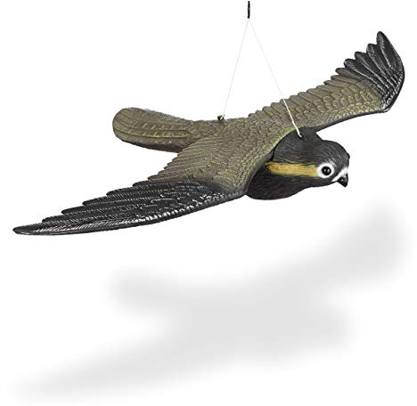 Relaxdays Rapace Faucon Anti-Pigeon, Lot de 3, décoration épouvantail Oiseaux Pigeon alarmistes Jardin Figure, Multicolore