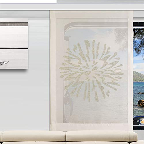 SeGaTeX home fashion Flächengardine Wohnwagenstore Poesie Creme Höhe nach Maß