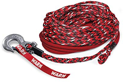 WARN Spydura Nightline 102560 Câble de treuil synthétique réfléchissant avec Crochet pivotant Diamètre 3/8 Longueur 80 pi Capacité 6 tonnes (5,4 kg)