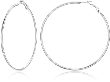 Suplight Boucles d'Oreilles Rondes Classiques, Acier Inoxydable Durable, Bijou Femme Polyvalent