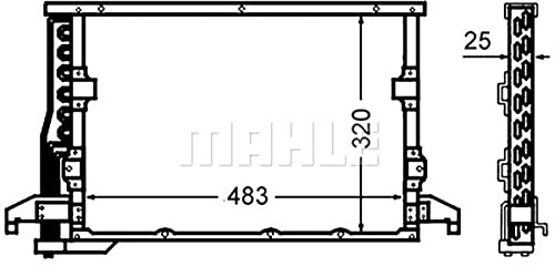MAHLE AC 512 000S Kondensator, Klimaanlage - für Bmw 3 Coupe (E36), u.a. | Kompatibel mit: BMW Z3 Coupe, Z3 Roadster