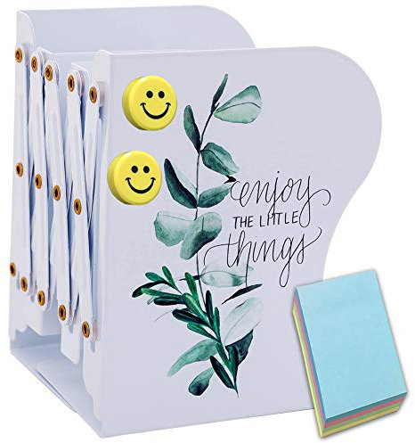 Qualsen Bokstöd, justerbara bokställ i metall, bokställ, bokhållare, slitstark, halkfri bokstöd för hemmakontor, skolbibliotek (blad, medium)