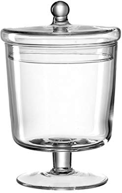 Leonardo – Poesia – burk på fot/dessertskål – glas – klar – (Ø x H) 12,7 x 19,2 cm – handgjord unik