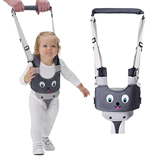 IULONEE Baby Walking Helper Maniglia Regolabile Toddler Walking Assistant Bambino Alzarsi e camminare Imparare neonato Cintura da passeggio Redini Imbracatura di sicurezza per bambini (Grigio)