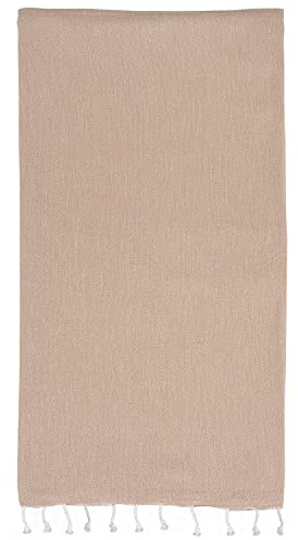 AYSIBOO Strandtuch aus 100% Baumwolle 180 x 95 cm I tradionelles Hamamtuch I Saunatuch I Ideal f?r Sauna Strand Fitness Yoga Sport Hamam I Pestemal Fouta Towel - beige Uni