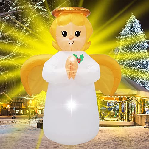 Christmas Inflatables Angel 5 FT Outdoor Decoration, Blow Up Yard Decoration Light Up Angel with LED Lights Xmas Yard Inflatable for Garden Yard Lawn Patio