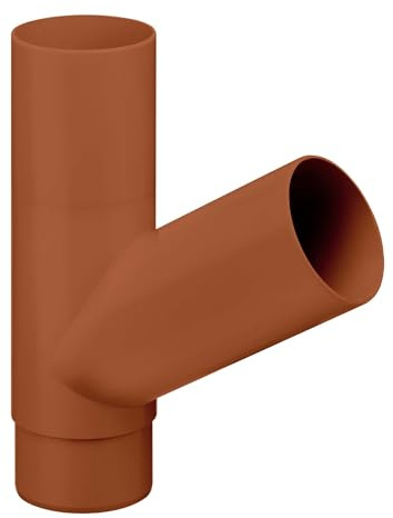 INEFA Abzweiger Fallrohr 60 Grad DN75/75 / 75mm/75mm Braun | Kunststoff Zubehör Dachentwässerung, einfache Steckmontage, Made in Germany