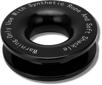 Recovery Ring 41000LBS Winch Snatch Block Black | Off-Road Pulley, Soft Shackle Adaptor for Ropes, Aluminium Construction, Towing & Recovery, Universal Fitment
