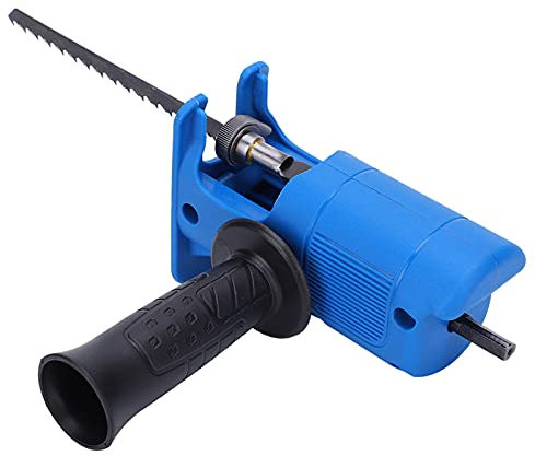 Reciprocating Saw, Portable Handheld Reciprocating Saw Adapter Electric Drill Modified Tool Woodworking Accessory with 3 Saw Blades for Wood and Metal Cutting