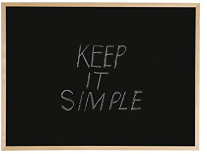 Bi-Joy Tableau Noir, Surface à craie, avec cadre en bois, craie blanche inclus (60 x 40 cm)