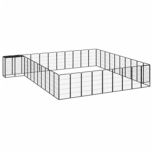 vidaXL Hunde Laufstall 42-TLG. 50x100cm Stahl Pulverbeschichtet Welpenauslauf