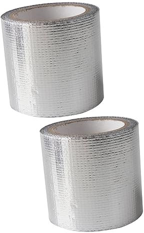 Healeved Lot De 2 Rubans Adhésifs en Aluminium pour Carrosserie De Voiture Rc Ruban De Renfort Argenté
