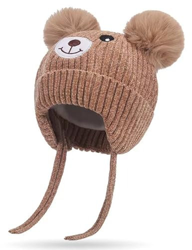 1–5 Jahre Baby Mütze Beanie Strickmütze Earflap Und Bindebändern Herbst Wintermütze Baby Wintermütze Mödchen Babymützen Mädchen Set Beanie Mütze Mädchen