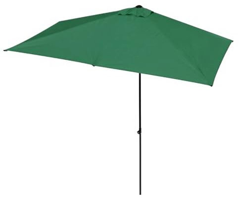 250×130cm Demi Rectangulaire Parasol Extérieur, Protection UV Parapluie de Table, pour Mur, Balcon, Jardin, Terrasse, Hauteur Réglable(Color:Green)