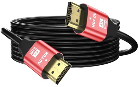grofyllaa 4K Hdmi Kabel 5M, High Speed Hdmi 2.0 Kabel 4K@60Hz 2K@120Hz, vergoldeter Stecker 3D ARC HDCP 2.2 &2.3 für HDTV/Blu Ray Wiedergabe/Projektoren/Laptops/PS4/PS5(Rot)