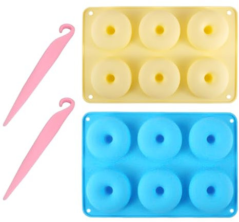 2 moldes de silicona para pasteles, 2 cuchillos para pelar, moldes circulares para pasteles, moldes para hockey sobre hielo, moldes mini circulares, moldes de silicona para postres