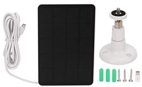 XUXHOU Solarladepanel, Solarbatterie-Erhaltungsladegerät, Effizientes Monokristallines Silizium, 4 W, 5 V, mit Montagehalterung für Überwachungskameras Im Freien (White