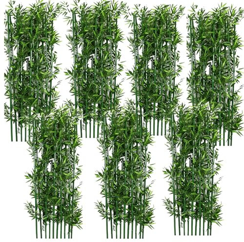 Große künstliche Bambuspflanzen, Bäume für den Innen- und Außenbereich, 91 cm, 152 cm, 182 cm, 2 m hoch, künstliche Bambusseide, Kunstbaumdekoration mit Blättern für Gartenzaun, Sichtschutz, Innenhof,