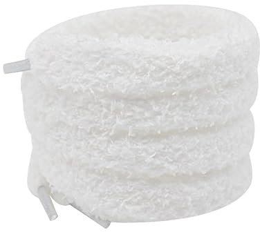 WANYI Lacci Scarpe 2 Paia 1.5CM di Larghezza Fluffy Laces Piatti Spessi Stringhe Scarpe Universali Lacci in Peluche per Sneakers,Scarpe da Corsa, Scarpe Casual (Nero)
