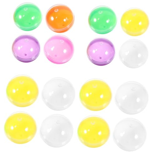 ERINGOGO 50pcs Plastic Fillable round Balls, Mini Vending Machine Compatible, Easy-to-close Openable for Candy Storage, Display and Party Favors at Wedding or Birthday Events Random Color
