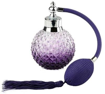 Frasco De Perfume De Vidrio Vintage Botella de Perfume de cristal Vintage de 100ml, atomizador en aerosol largo, botellas de vidrio recargables con borla, regalo for mujer Botellas De Perfume Vintage(