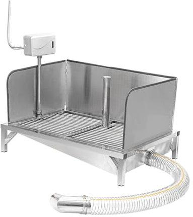 Toilette per cani con scarico automatico, toilette per animali domestici in acciaio inossidabile, vassoio per l'addestramento dei cani con colonna per orinatoio, lettiera per cani da interno ed este
