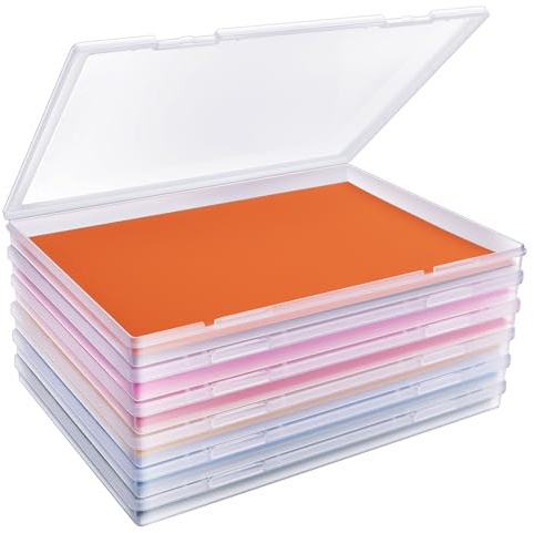 FAAYUCK Clear Photo Storage Box 8 x 10 Inches, 6 Pack Extra Large Photo Organizer, Acid-Free Storage Boxes with Snap-Tight Latch for Protecting Photos, Crafts, Scrapbooking, Office Supplies, Files