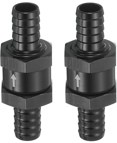 sourcing map 2 válvulas de retención de combustible de 12 mm, válvula de retención de manguera unidireccional sin retorno, accesorios de control de aleación de aluminio para gasolina, diésel, gas,