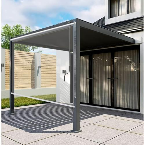 Tende a rullo in PVC trasparente per esterni, impermeabili, avvolgibili, per giardino, pergola, gazebo, tende da finestra, grandi, 90 x 200 cm, copertura trasparente durevole