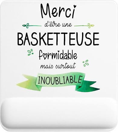 Planetee Tapis de Souris Merci Basketteuse Inoubliable Femme | Accessoire Bureau Ergonomique - Idéal pour Anniversaire, Collègue, Secret Santa Noël, Fête des Pères et Fête des Mères