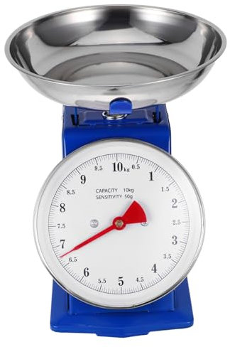 GLEAVI Balance De Cuisine Mécanique : Balance Vintage En Acier Inoxydable De 10 kg Avec Plateau Amovible Pour La Cuisson, La Préparation Des Repas Et Un Affichage Facile À Lire.