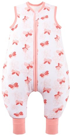 ToyaTec Baby Schlafsack mit Füßen 2,5 Tog Super weich aus Bambusrayon hergestellt,Kinder Schlafsack aus Bambusfaser für den Winter Schlafdecke für Herbst und Winter(Rosa,L)