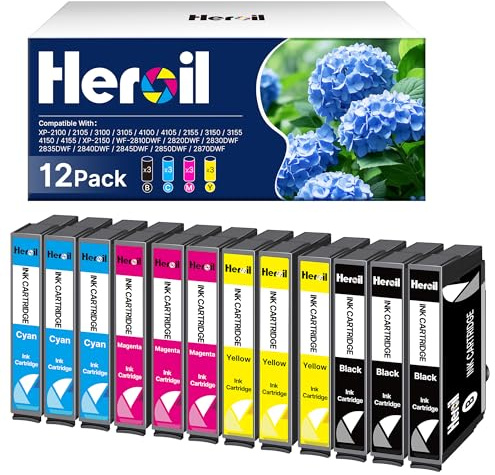 Heroil Compatibili per Cartucce Epson 603 XL Multipack Cartucce per Expression Home WF 2810 XP-2100 XP-3100 WF-2830 XP-2150 XP-4100 XP-3105 WF-2820 XP-4105 WF-2835 XP-2105(12 Pezzi)