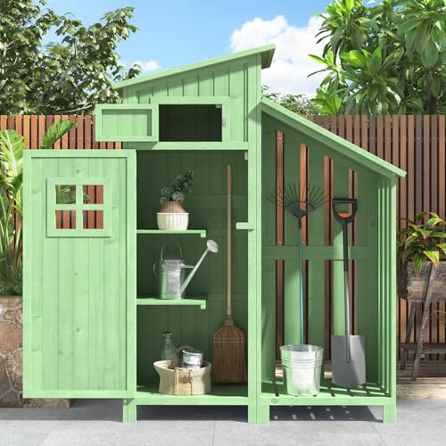 Verktygsbod Trädgårdsskåp Verktygsbod B x D 118 x 54 cm, 118 x 54 x 173 cm (B x D x H), Väderbeständig, Trä, PVC-tak