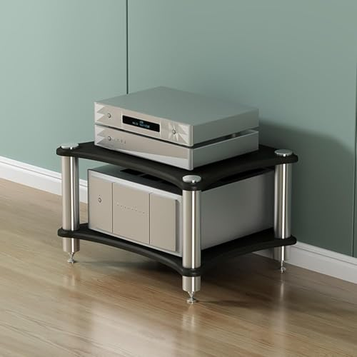 Support d'armoire stéréo 1/2/3/4 niveaux – Étagère d'angle pour console en bois, supports de tourne-disque, étagères de divertissement pour tour Hi-Fi, réception stéréo (taille : 60 x 48 x 40 cm