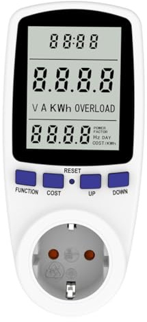 Xnuiasqe Au Compteur D'énergie Kwh 7 Modèles D'affichage 220V Numérique LCD Power Compteur Sortie Wattmètre Prise EU Puissance